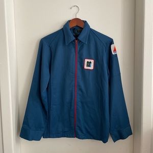 Blue work over shirt, jacket, with patches